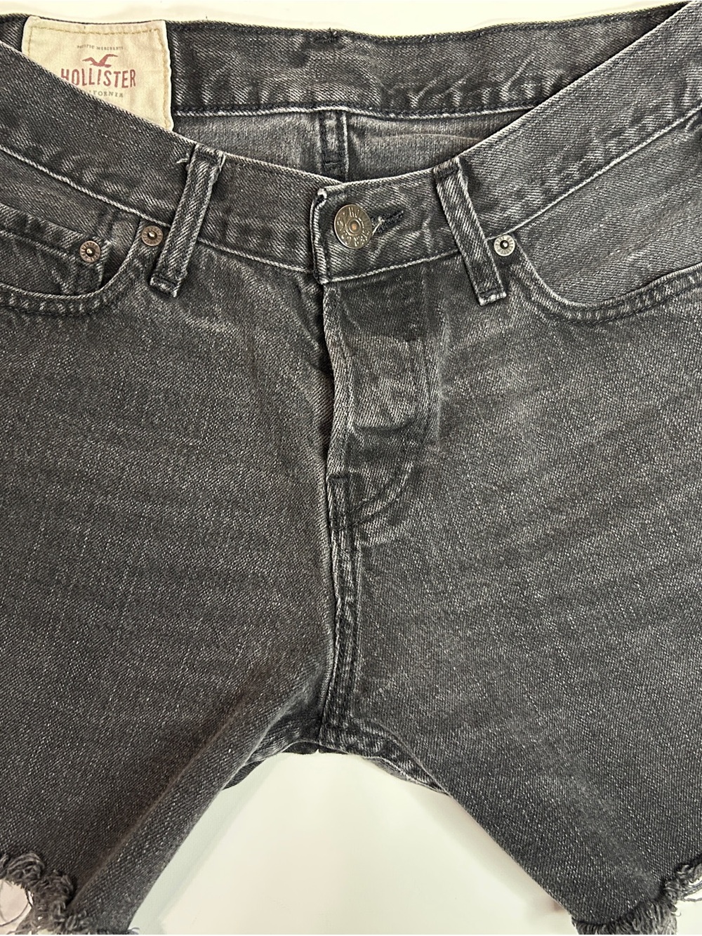Hollister Women’s Charcoal High-Rise Denim Shorts